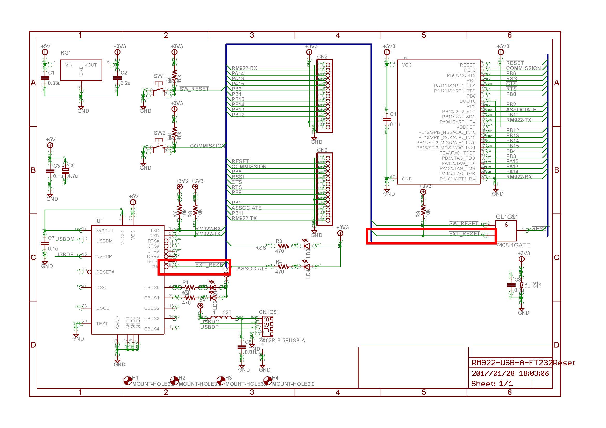 RM922 USB A FT232Reset